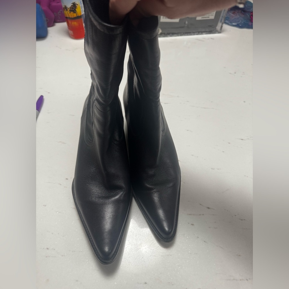 STAUD JUNE BOOTS BLACK LEATHER SIZE 39 🖤 - Picture 7 of 12
